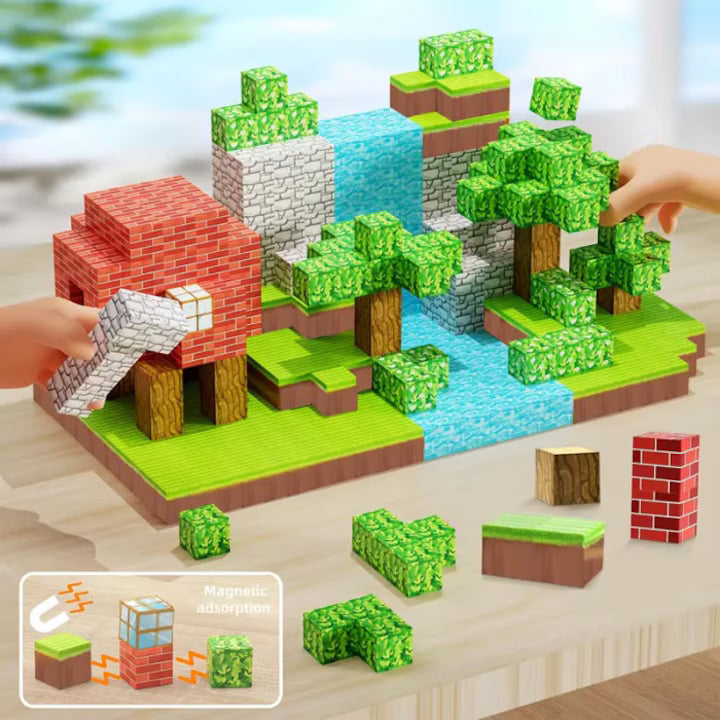 Set Constructie cu 80 Cuburi Magnetice